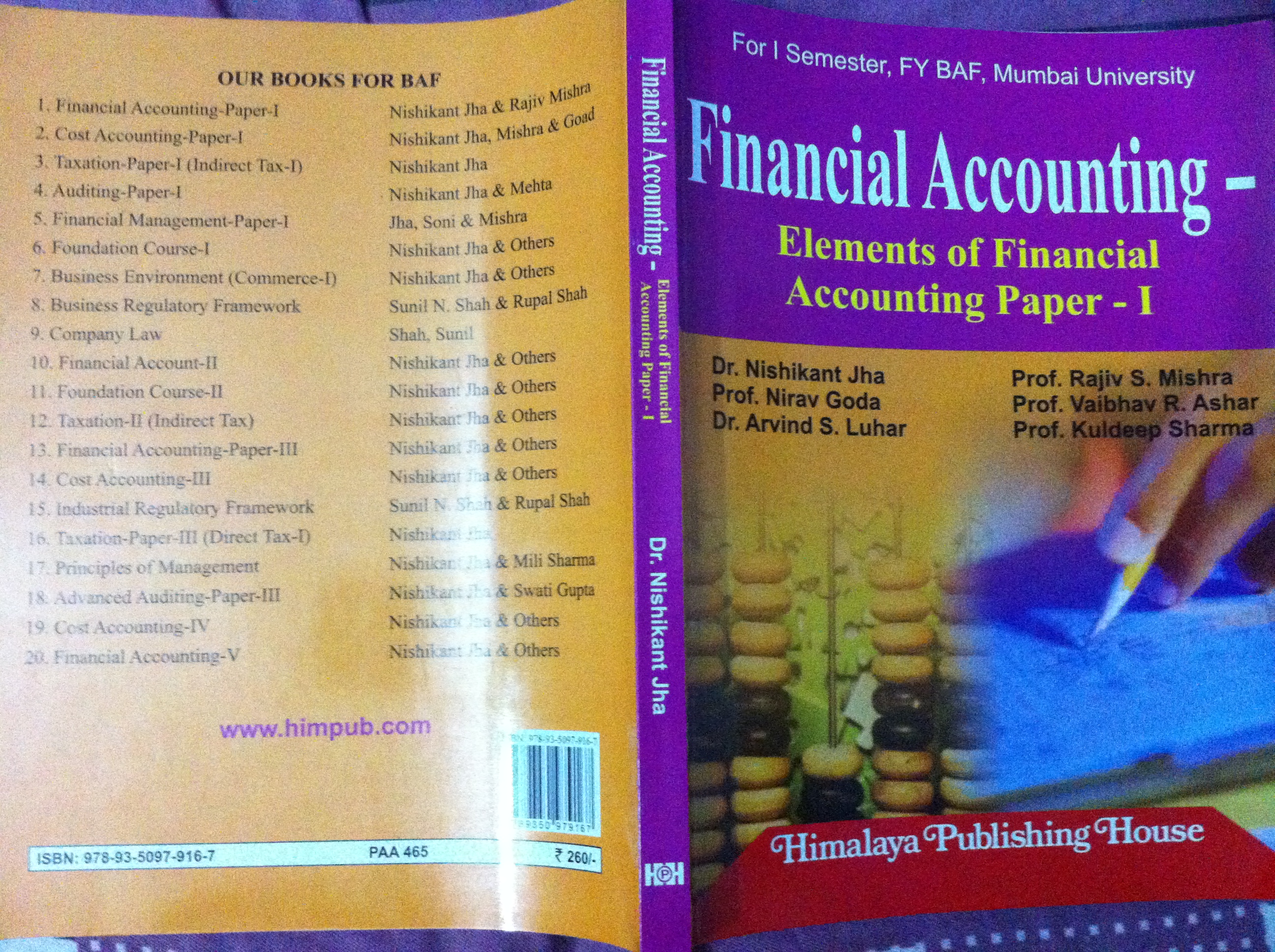 Financial Accounting I FYBAF 2013-14